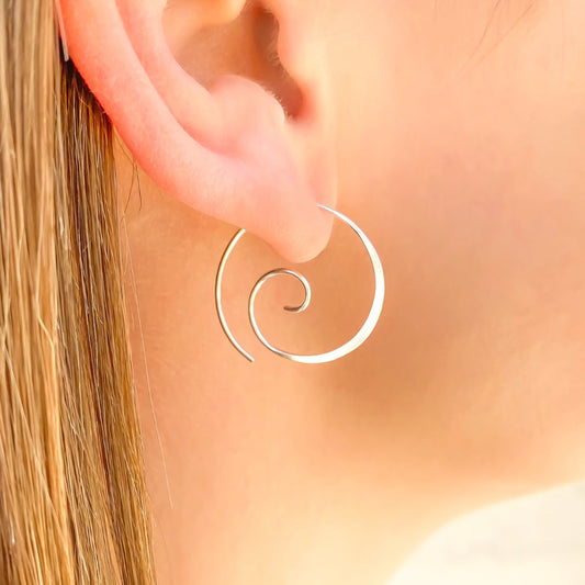 Sølv Boho Spiral Øredobber