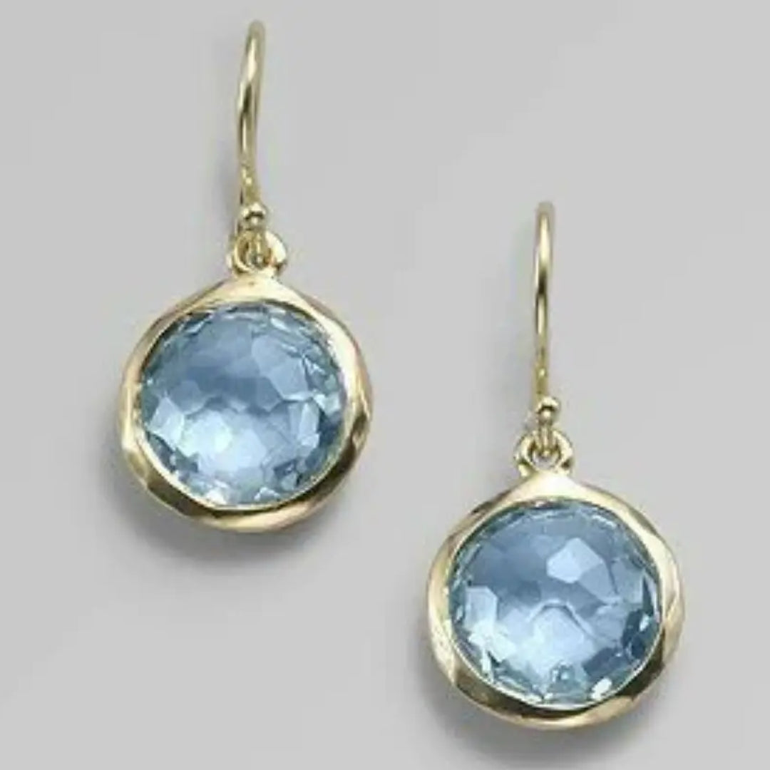 Aretes Cristal Azul Claro Vintage