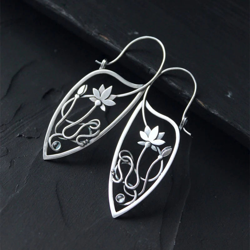 Lotus Flower øredobber i Sterling Silver