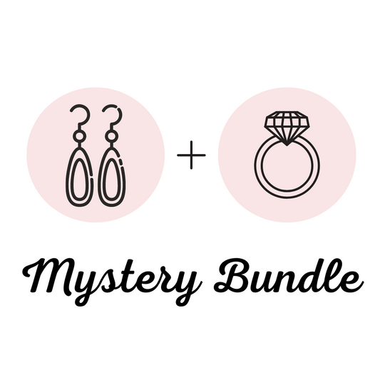 Mystery örhängen och ring (justerbar) - Bundle