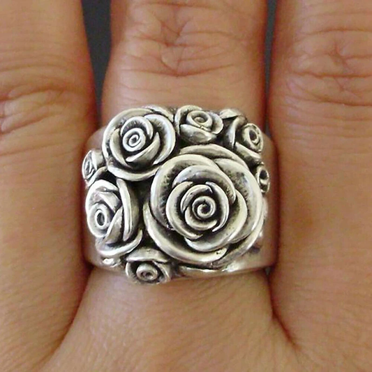 Boho Rose Ring i Sølv