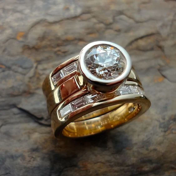 Vintage lagdelt glassring