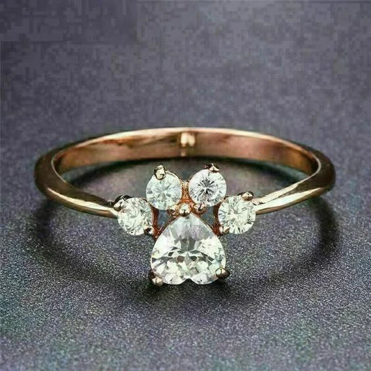 Vintage Zirkonia Paw Ring